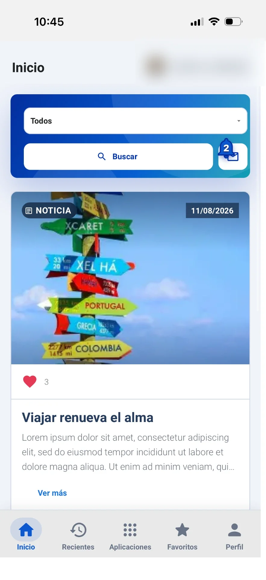 Inicio de la app de autogestión Metiri